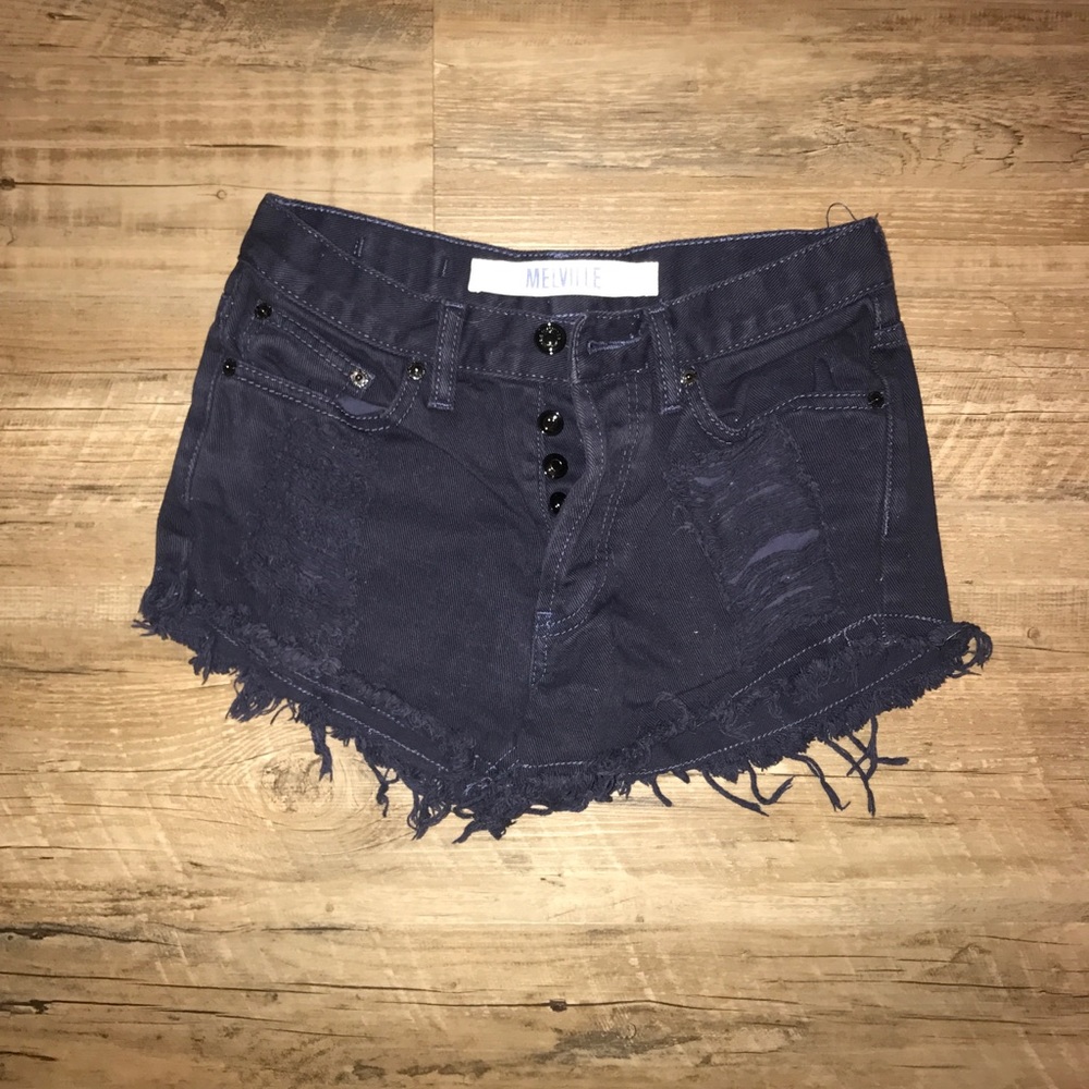 Navy Distressed Brandy Melville Shorts